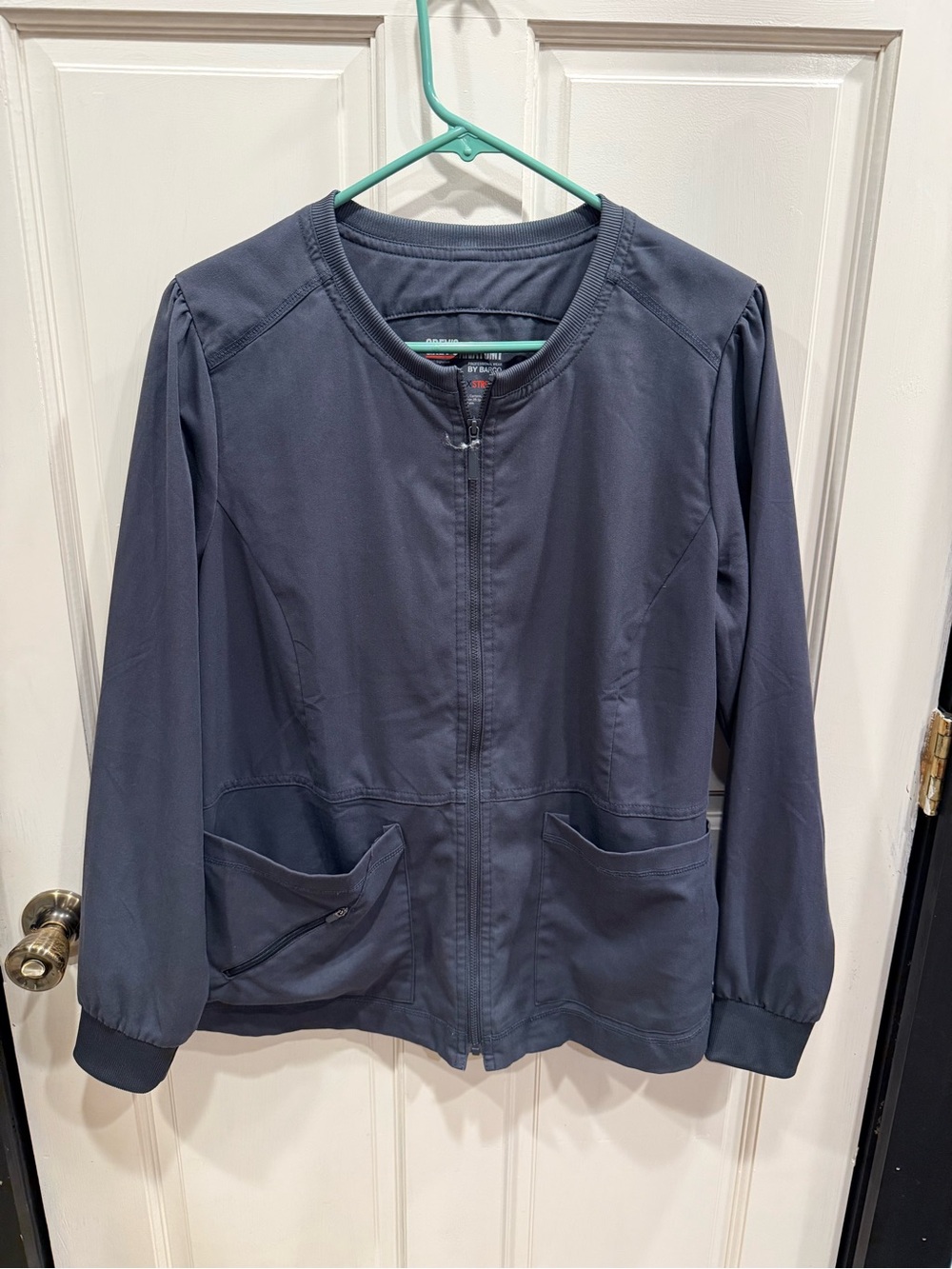 Grey's Anatomy Slate Blue Zip-Front Bomber Jacket